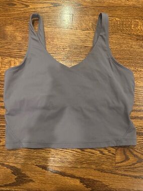 Amazon-brand Cropped Tank with Shelf Bra Size Small in a Gray/Purple Color